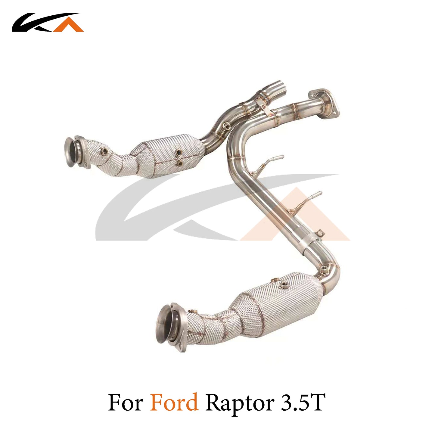 KA Tuning downpipe exhaust stainless steel headers for ford raptor 3.5t performance auto parts heat shield catalysis