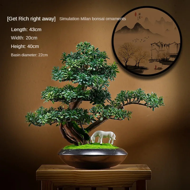 Simulation Welcome Pine Bonsai Plants Small Tree Flower Pots Fake Plants Bedroom Table Decoration Flower Pots Garden Decoration