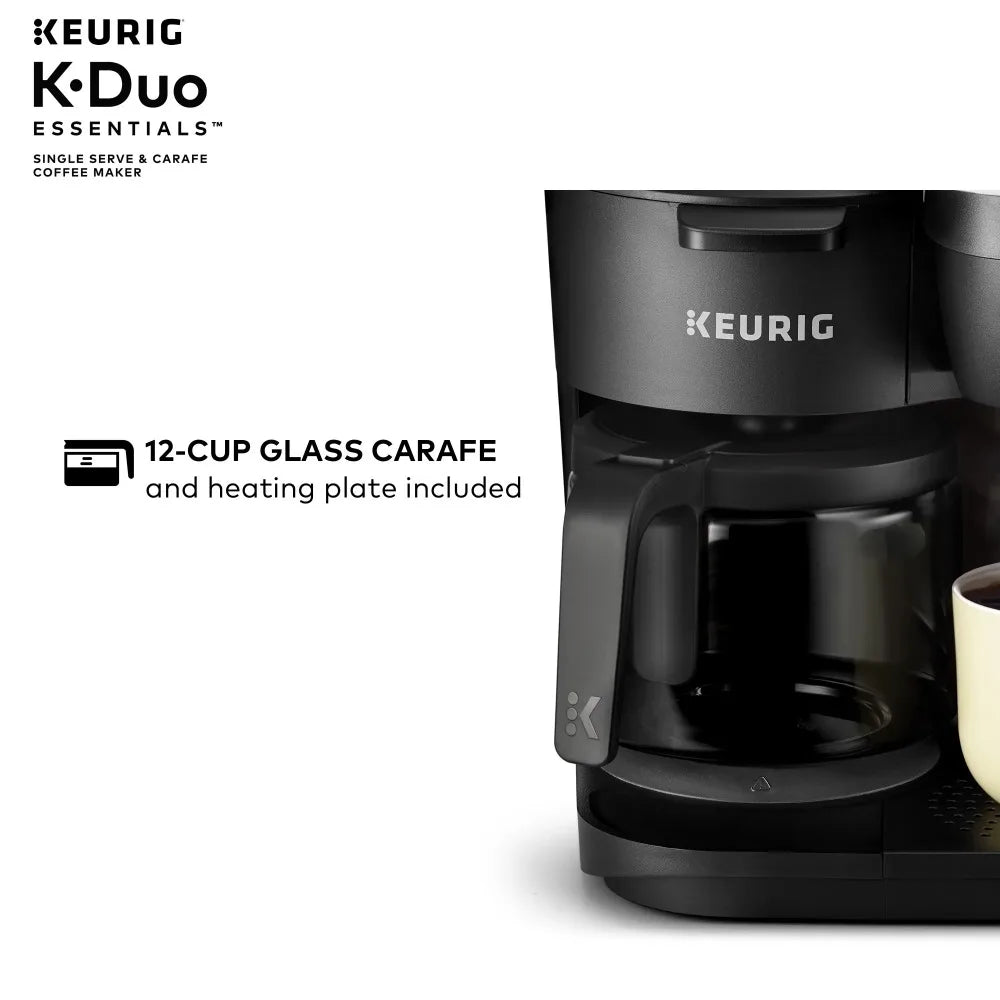 2023 New Keurig K-Duo Essentials Single-Serve K-Cup Pod Coffee Maker, Black