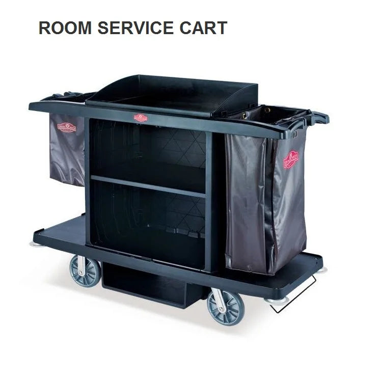 Hot Selling Black Pp Plastic Housekeeping Multiple Service Utility Service Trolley Cart Organizer