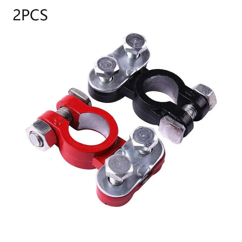 1 Pair Automotive Car Boat Truck Battery Terminal Clamp Pile Connector Battery Head Terminal Clip Aluminum-magnesium Alloy I0P5