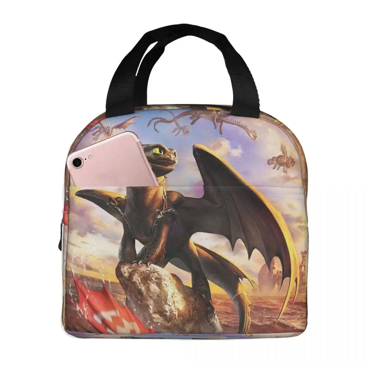 How To Train Your Dragon Lunch Bags Insulated Bento Box Lunch Tote Picnic Bags Cooler Thermal Bag for Woman Student Work