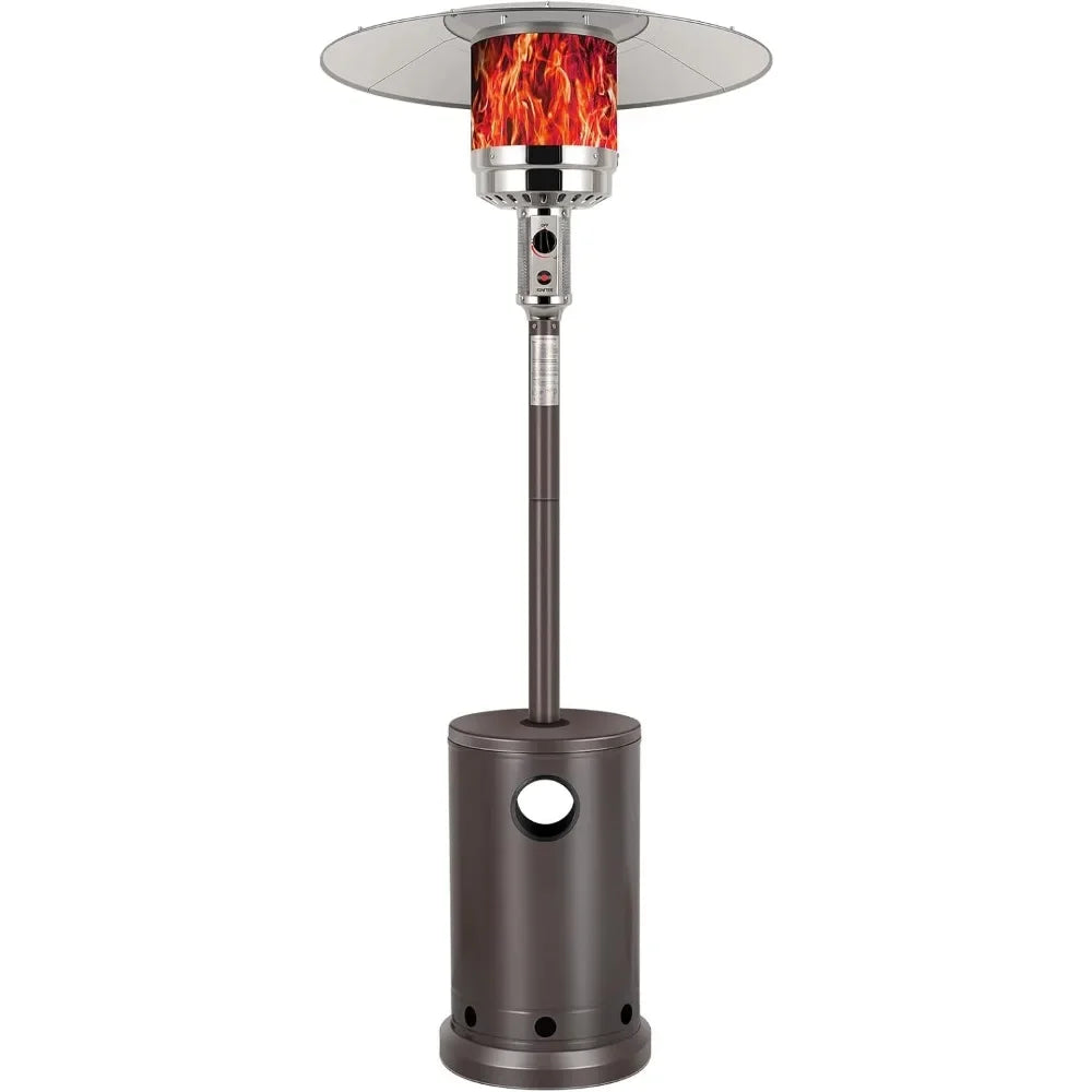 50,000 BTU Propane Patio Heater with Table Design, Stainless Steel Burner, Triple Protection System, Wheels, Outdoor Heaters for