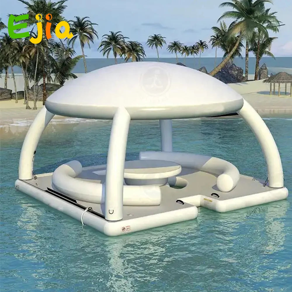 High Quality Summer Water Entertainment Equipment Inflatable Marine Floating Water Party Island Platform  For Sea or Lake