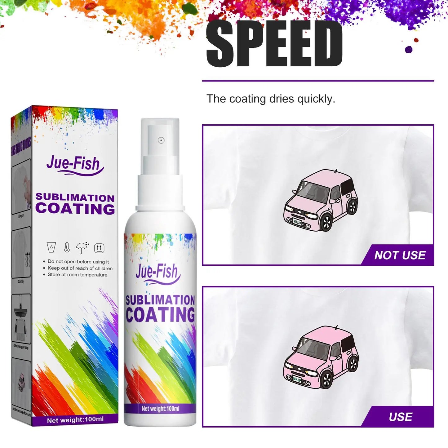 100ml Quick Dry Sublimation Coating Fixed Spray Sublimation Products For Cotton Fabric T-Shirt Carton Canvas Polyester R1C1