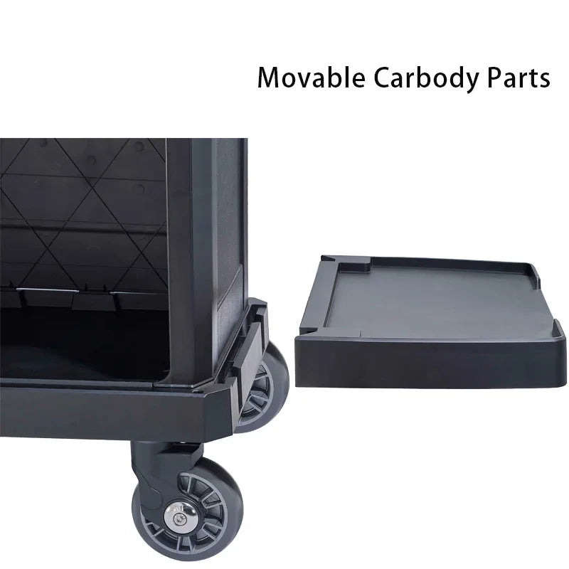 Hotel Room Utility Cleaning Trolley Cart Durable Plastic Housekeeping Cart