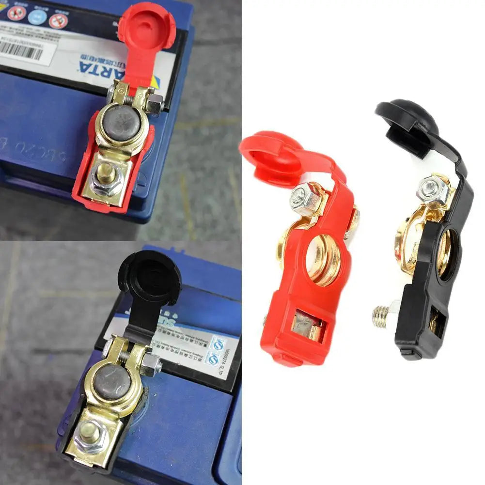 2 Pcs Car Battery Terminal Positive Negative Quick Release Connector for Auto Boat and Motorcycle - 12V 24V Universal