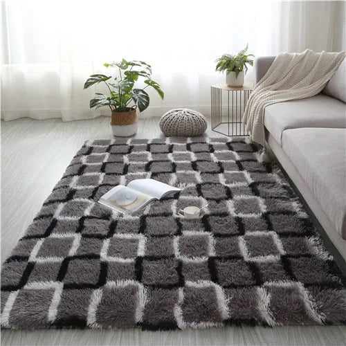 Black Area Rugs for Bedroom Plush Furry Shag Rug Indoor Modern Plush Area Rugs for Living Room Home Decor Floor Carpet Shag Rugs