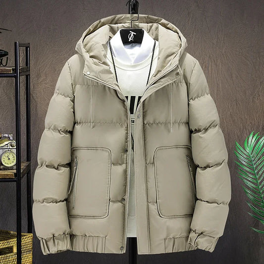 New Thicken Warm Cotton Jacket Men Winter Fashion Windproof Hooded Parkas Jackets High Quality Brand Leisure Jacket