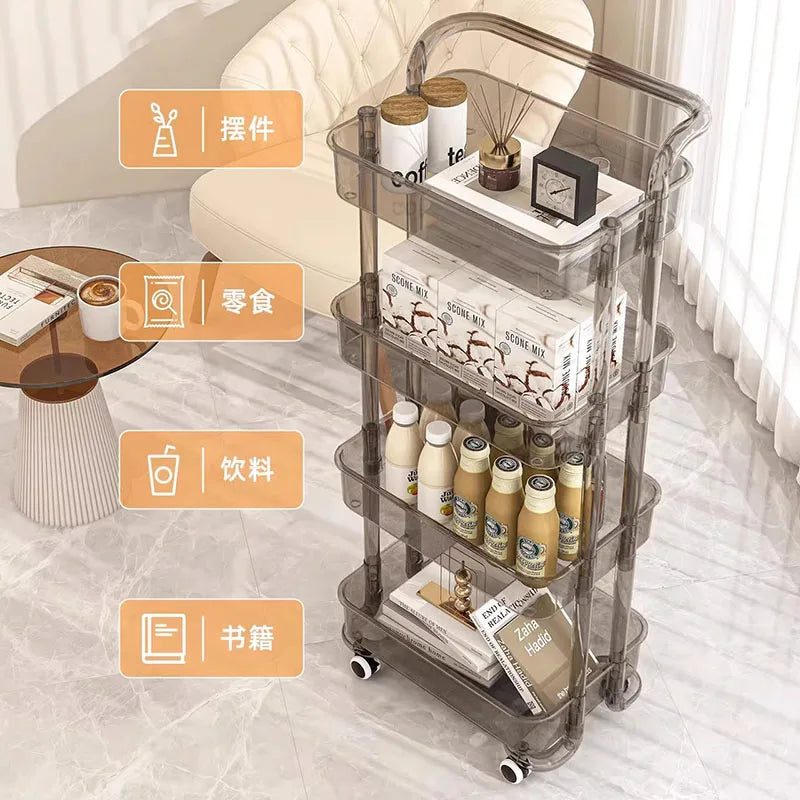 Kitchen Storage Trolley Organizer Plastic Housekeeping Candy Kitchen Cart Grocery Service Carrito Plegable Con Ruedas Furniture