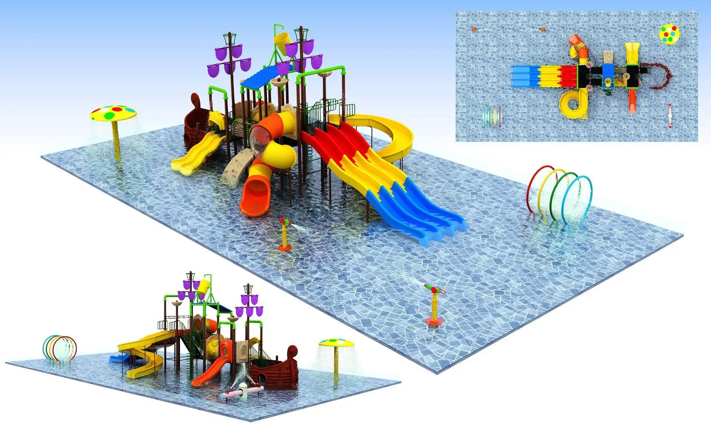 Watr park, swimming pool, wter spray play equipment, waer slide, outdoor combination slide, outdoor children's watr house