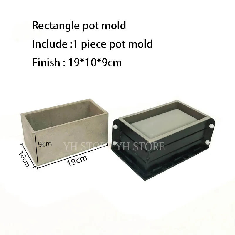 Large Silicone Planter Molds Garden Plants Pot Concrete Molds Rectangle Cement Flowerpot Succulent Pots Clay Molds Home Crafts