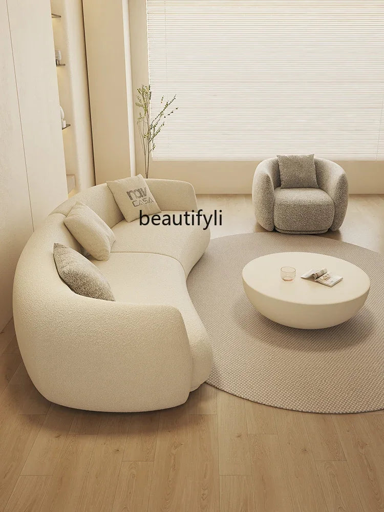 Technology Cloth Sofa Simple Modern Small Apartment Creative Curved Nordic Sofa