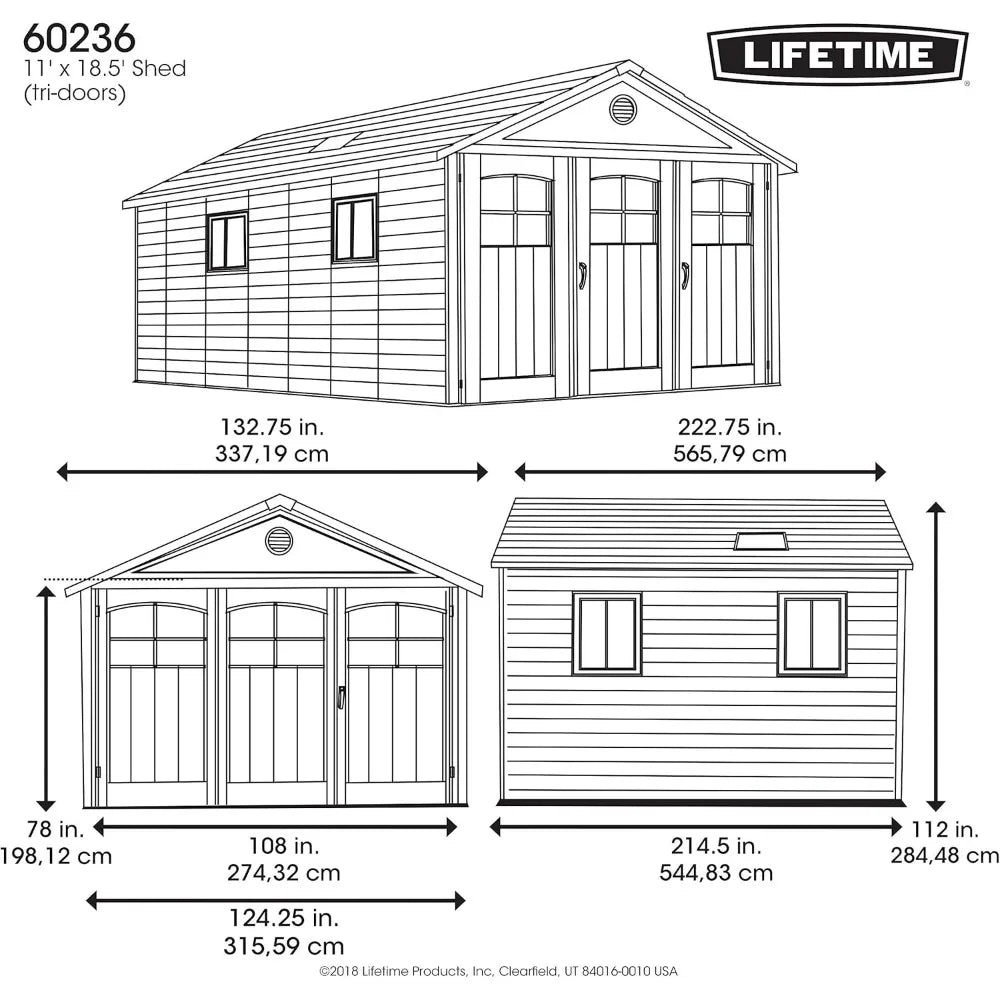 Storage,60236 11' X 18.5' Outdoor Storage Shed,UV Protected To Prevent Weather Damage Attractive Appearance and Design