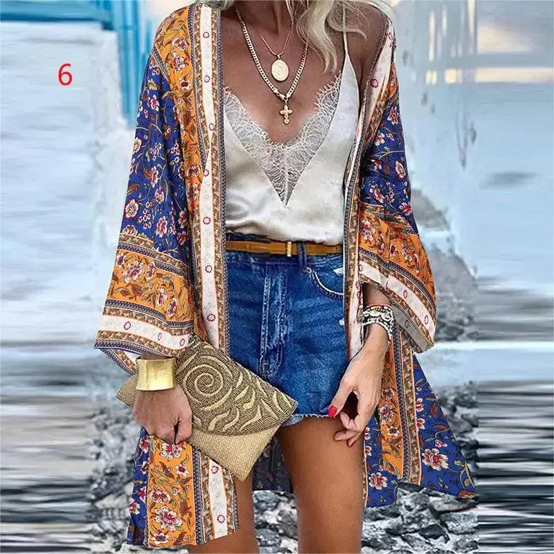 Bikini Cover Up Cardigan Swimsuit Woman Beach Cover Up Swimwear Women Long Sleeved Kimonos Beachwear