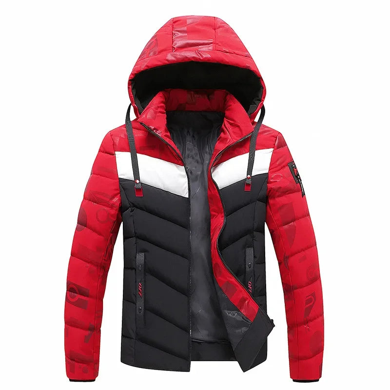 Parkas Men Coat Outwear Thick Warm Parkas Jacket Coat Men Casual Windbreaker Patchwork Hooded Parkas Jacket Men