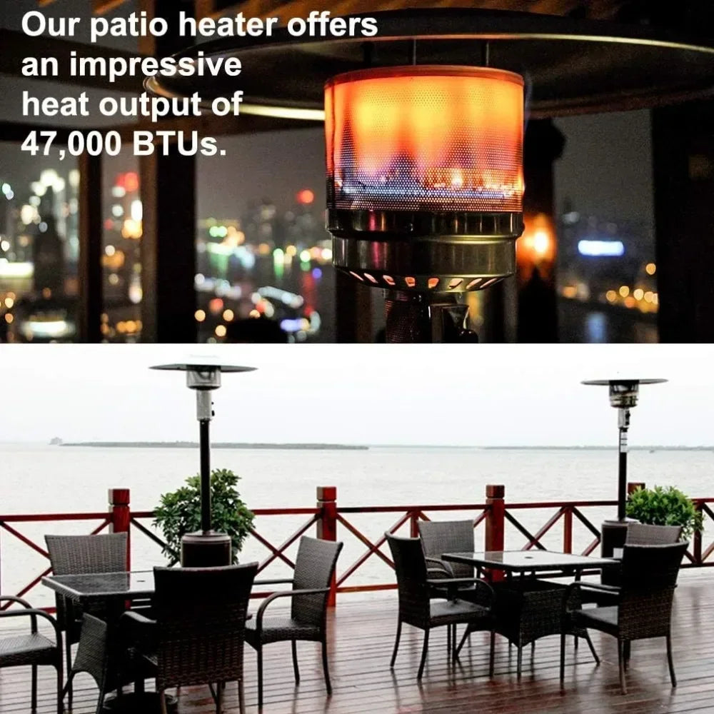 Outdoor Patio Heater Tall Standing Hammered Finish Garden Outdoor Heater Propane Standing LP 41,000BTU Outdoor Heater