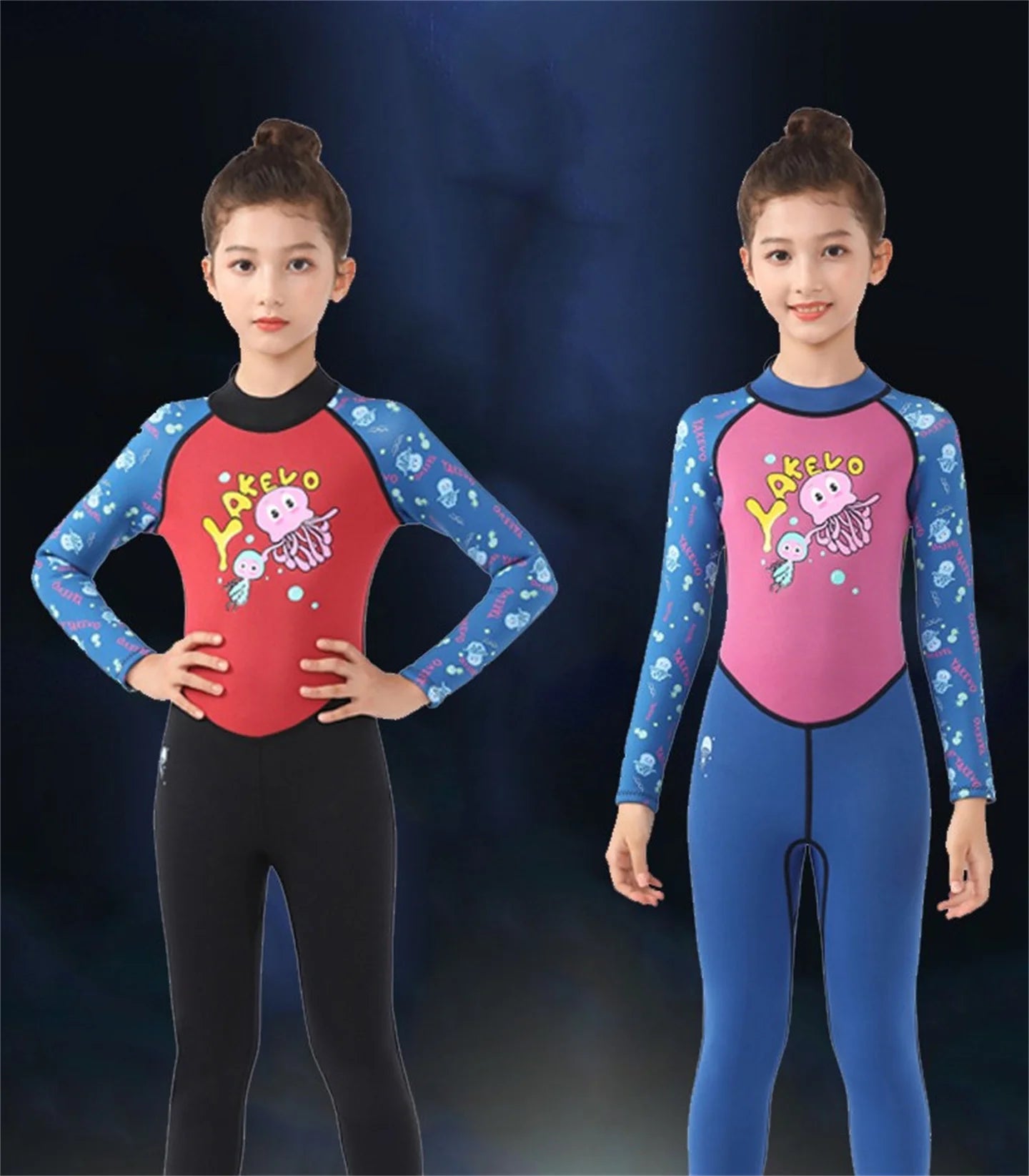 2 5mm Children Diving Suit Girl One Piece Swimsuit Warm Long Sleeved Sun Protection Surfing Suit Floating Diving  Suit