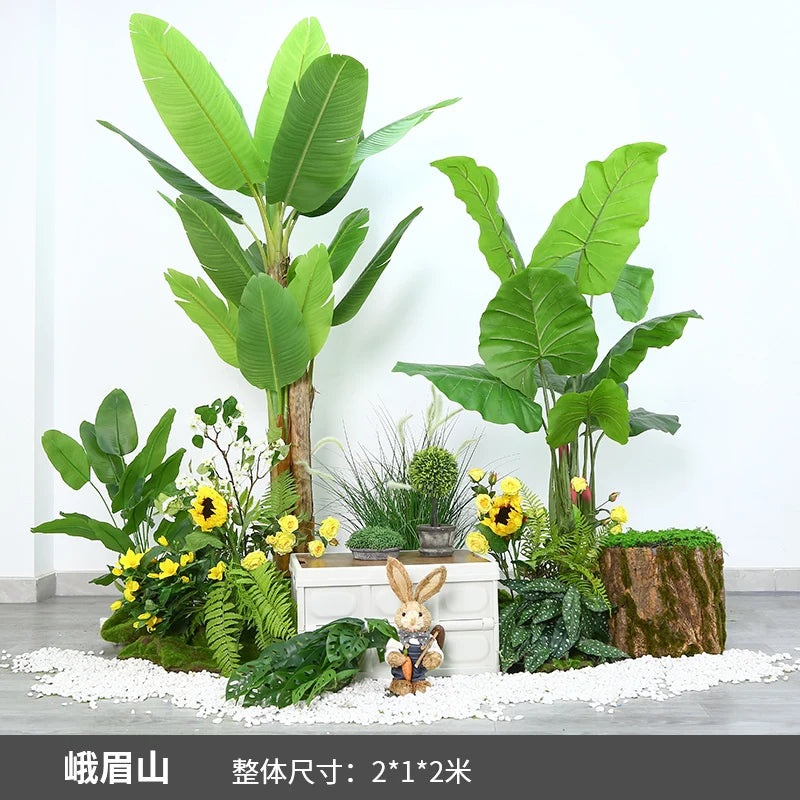 Simulation of green plant landscaping camping combined balcony landscape indoor fake green plant window decoration stair corner