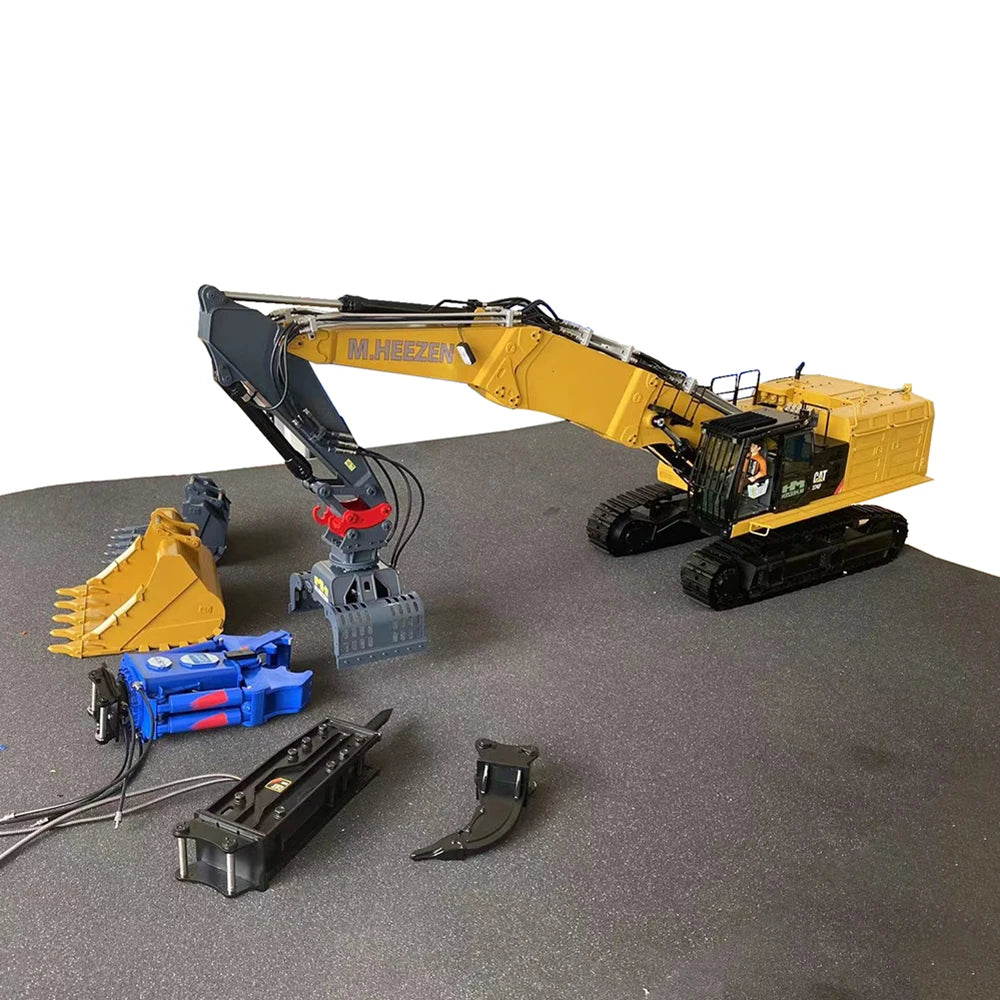 1/14 RC 4 Section Arm 374F Hydraulic Excavator Full Metal Model Upgraded Version Arm Detachable Excavator Model Toys