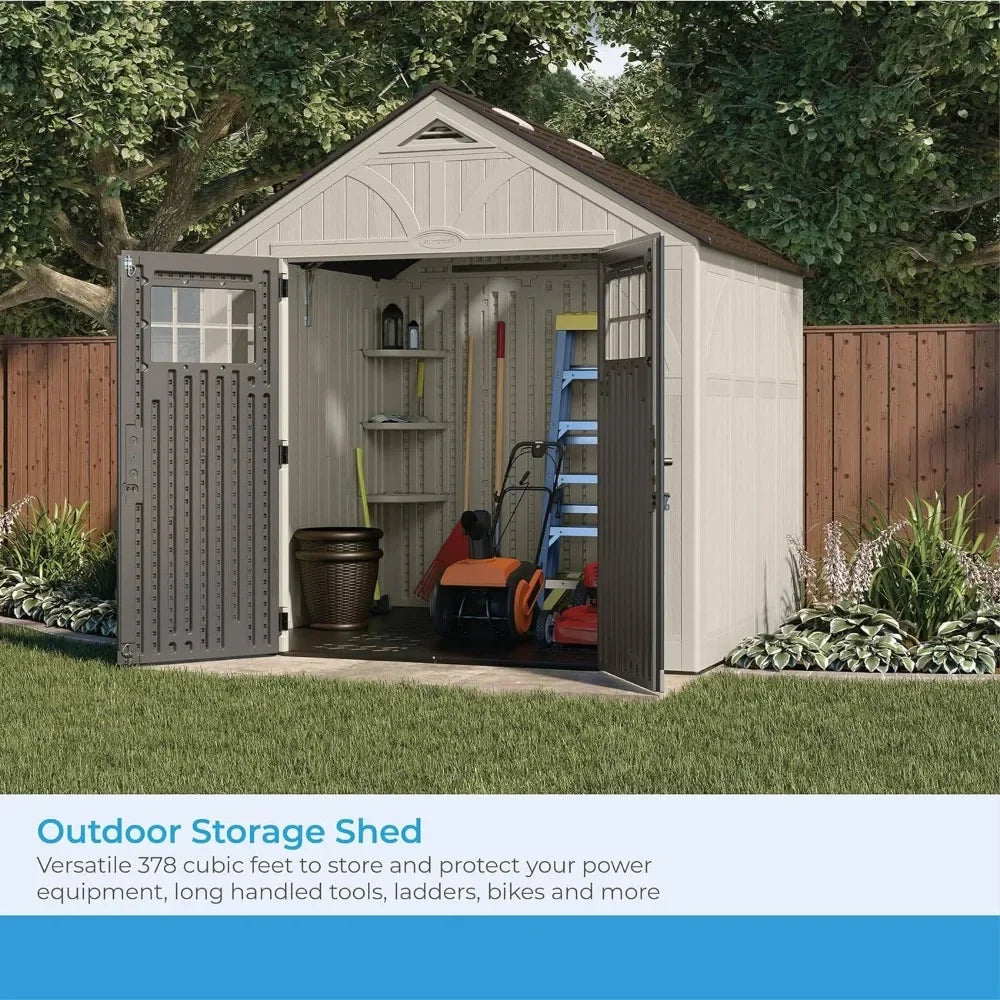 Heavy-Duty Resin Tremont Storage Shed, Cream