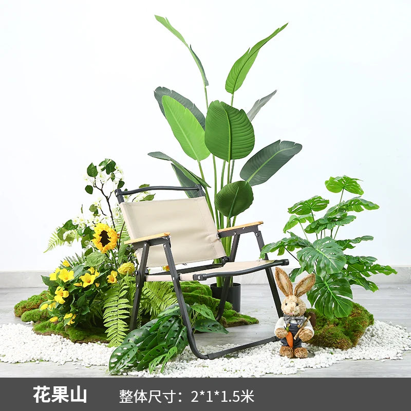 Simulation of green plant landscaping camping combined balcony landscape indoor fake green plant window decoration stair corner