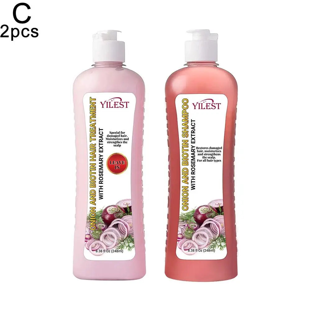 2 Bottles/Set Onion Biotin And Rosemary Shampoo+Conditioner Hair Treatment Anti Hair Loss For All Hair Types Hair Care