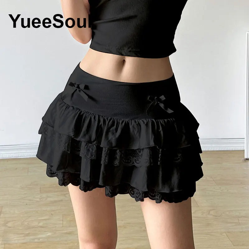 Gothic Mini Skirts 2024 New Harajuku Punk Goth Dark Grunge Y2K High Waist Women Skirts 2000s High Street Women's Skirt