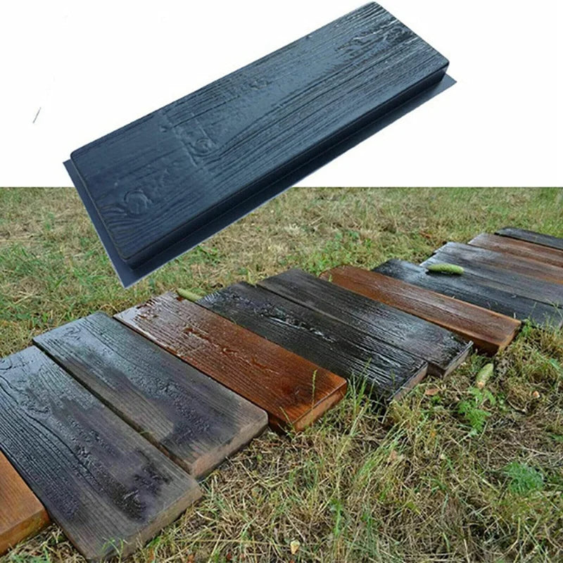 Concrete Molds, Wooden Boards Shape Concrete Mould, DIY Plastic Molded Paving Mold, Garden Stepping Stone Mold , 2 Pack