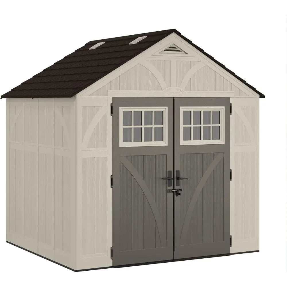 Heavy-Duty Resin Tremont Storage Shed, Cream