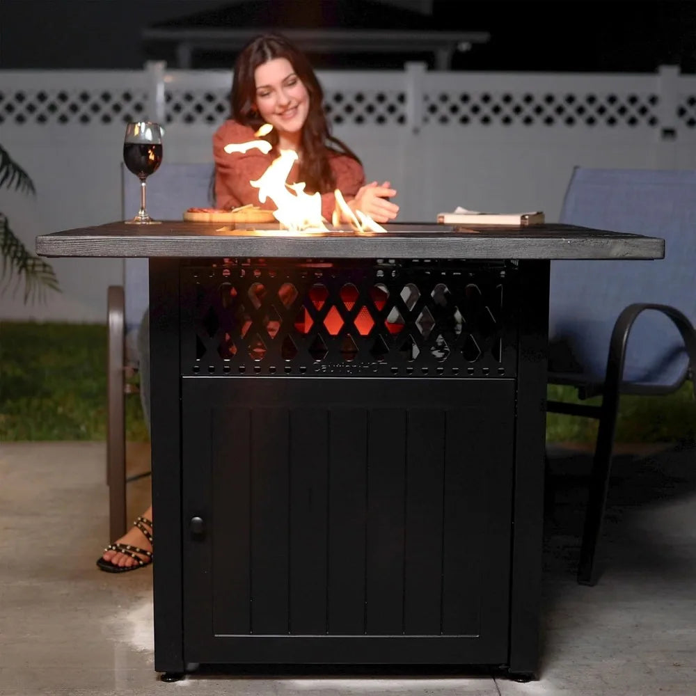 Outdoor Fire Pit, Smokeless Propane 41K BTU, 38", Black