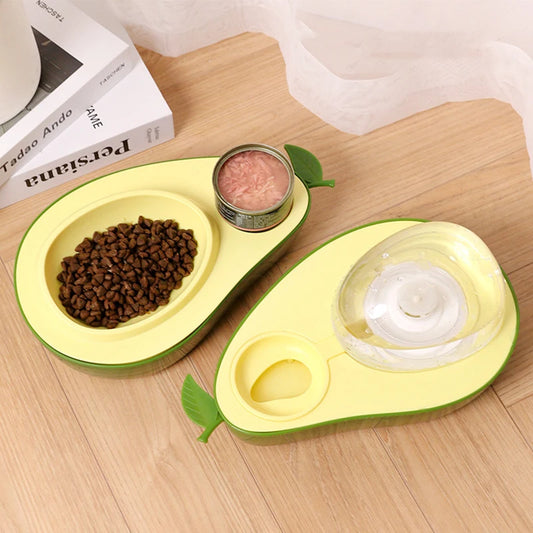 Automatic Feeders Water Bottle Avocado Shape Cat Bowl Feeding and Drinking Dog Water Dispenser Pet Supplies