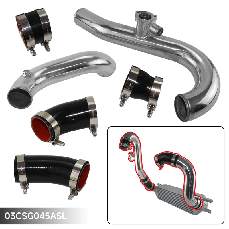 Intercooler Pipe Hose Kit Compatible Performance Fit for Ford Mustang 2.3L EcoBoost Petrol Convertible Coupe 2015-2022