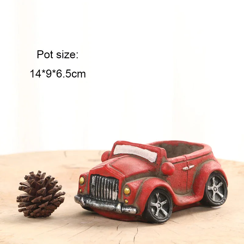 Car Flowerpot Silicone molds Car bus Design Garden plant potted Concrete Pot Mold Homemade Cement flowerpot mold tools