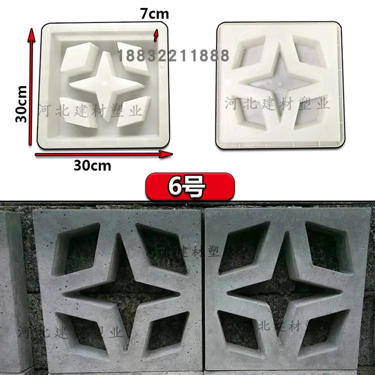 Cement Antique Brick Mold Square Garden Wall Making Brick Mould 3D Carving Anti-Slip Concrete Plastic Paving Molds