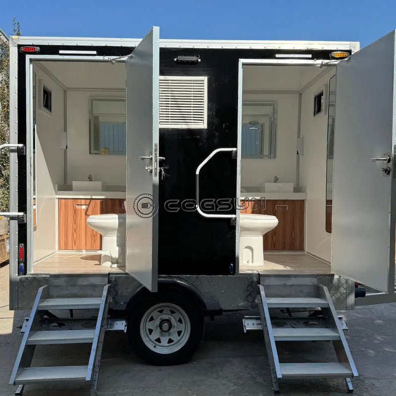 Eco-friendly Luxury Mobile Toilet Trailer Outdoor Restroom Shower Room Mobile Disabled Portable Toilet for Adults