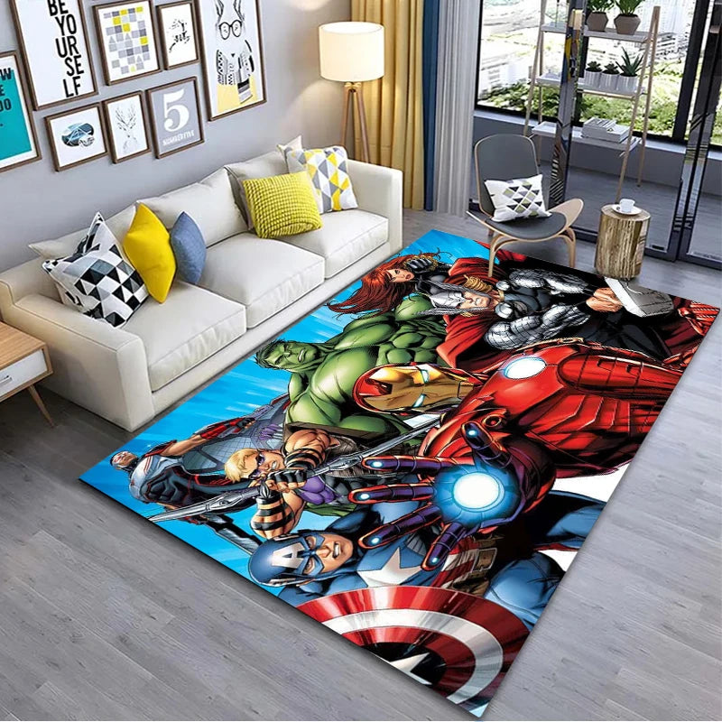 Disney Cartoon Avengers Large Area Rugs 3D Carpet Home for Living Room Kids Bedroom Sofa Doormat Decor Children's Non-slip Floor