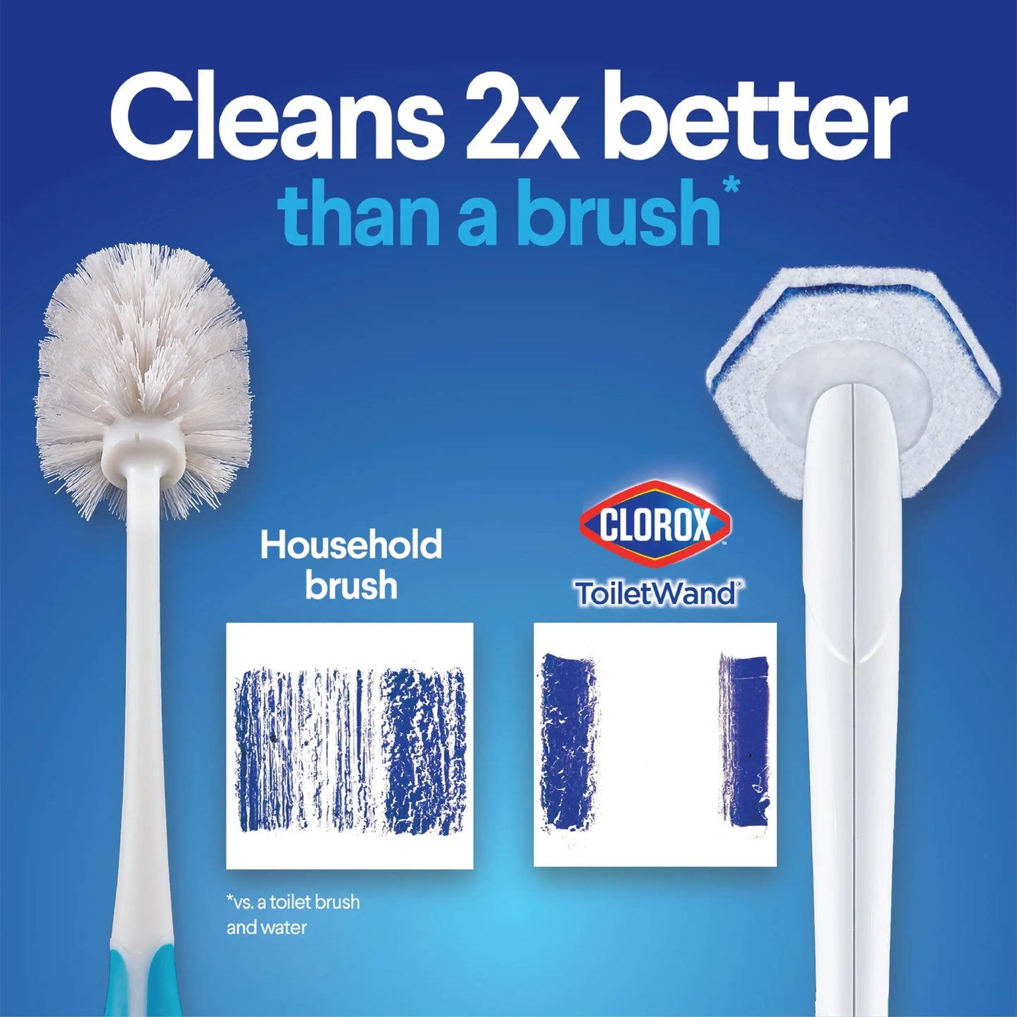 Clorox ToiletWand Disposable Toilet Bowl Brush Cleaner System, 2 Pack