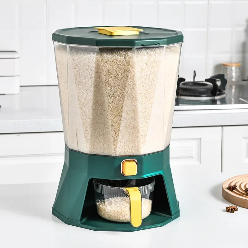 Rotating Cereal Containers Automatic Grain Storage Bin Food Grain Storage Container Grains Dispenser Rice Storage Box Bucket