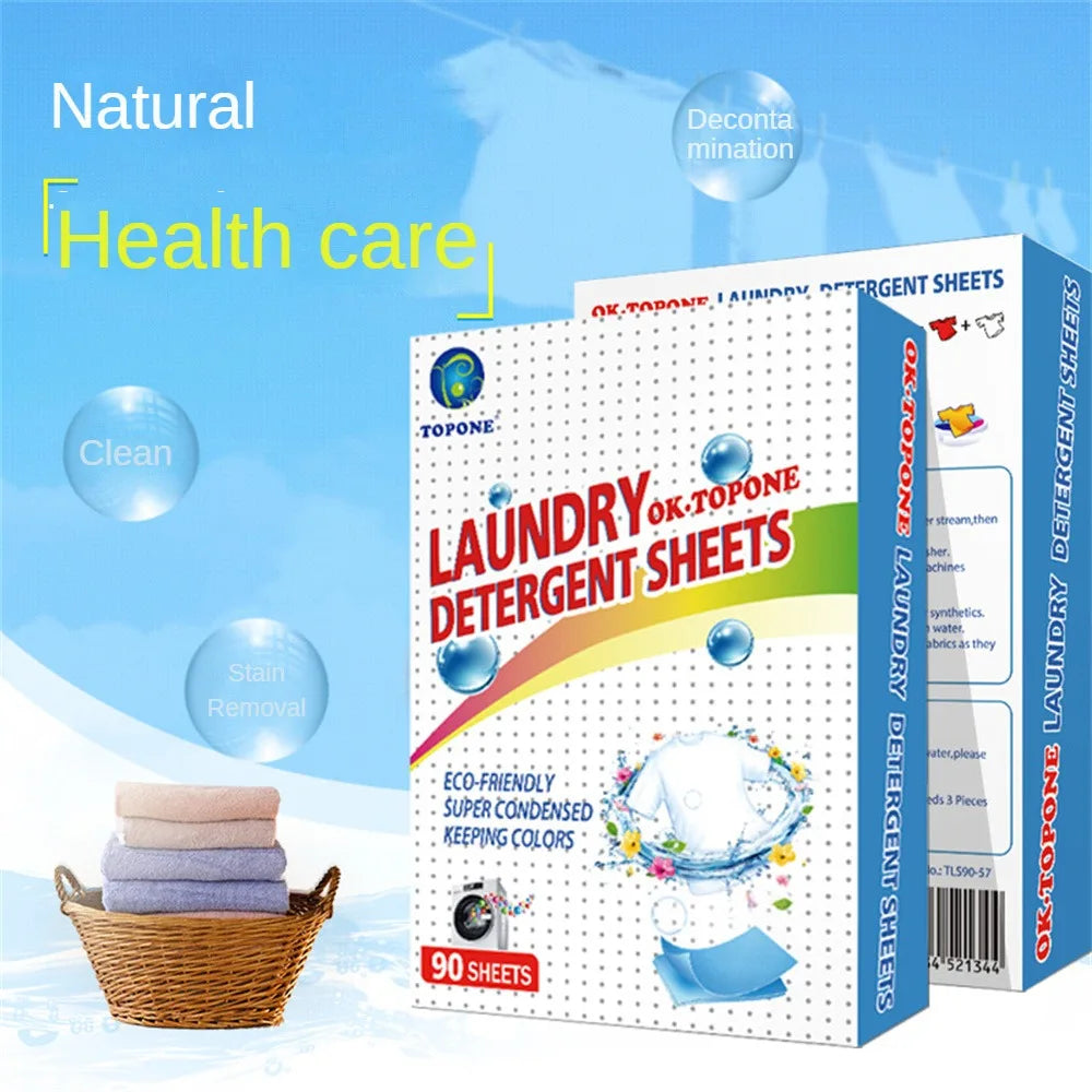 Laundry Detergent Portable Household Deep Decontamination Non-liquid Powder Soap Laundry Bubble Paper Hand Protection Softener