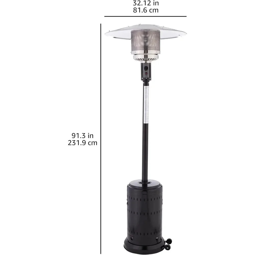 Outdoor Heater, 46,000 BTU Outdoor Propane Patio Heater with Wheels, Commercial & Residential, Slate Gray Patio Heater