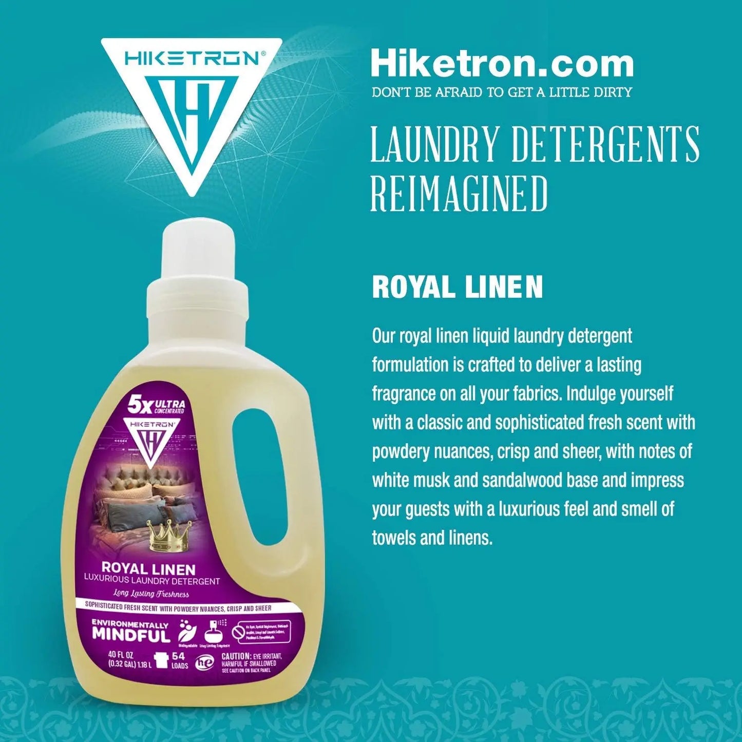 5X Ultra Concentrated Long Lasting Scented Liquid Laundry Detergent Removes Tough Stains Machine Friendly Royal Linen