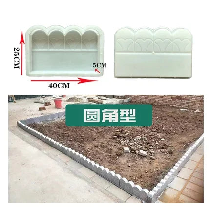 Concrete Fence Mold Garden Flower Pool Plastic Mold Brick Courtyard Rectangle Antique Flower Pond Paving Molds DIY 62x43x6cm