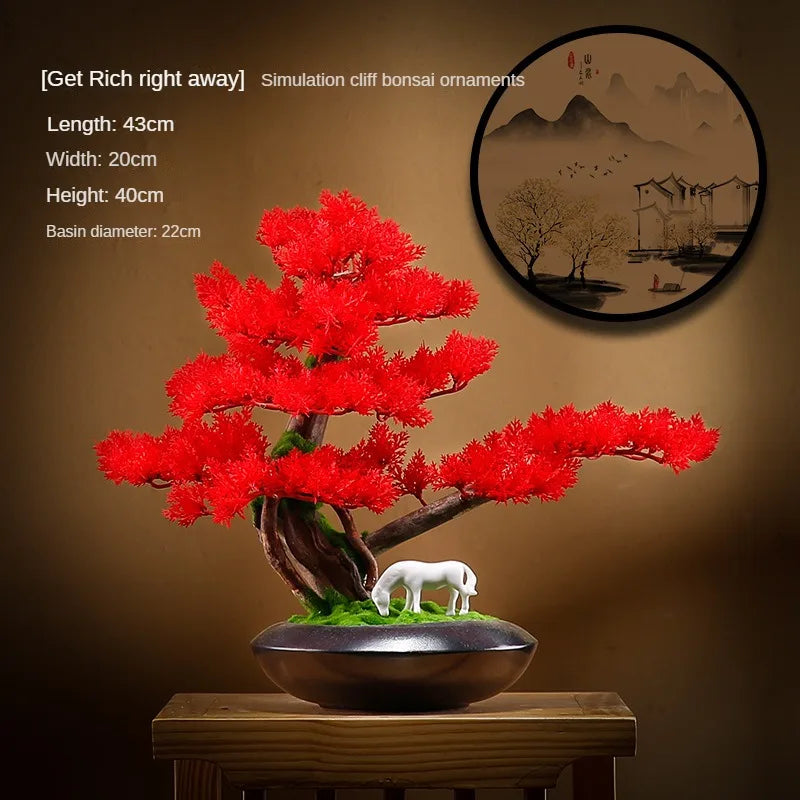 Simulation Welcome Pine Bonsai Plants Small Tree Flower Pots Fake Plants Bedroom Table Decoration Flower Pots Garden Decoration