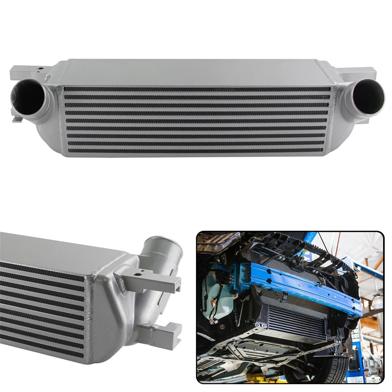 Front-Mount Performance Intercooler Fits for Ford Mustang 2.3L EcoBoost 2015+ Black/Silver