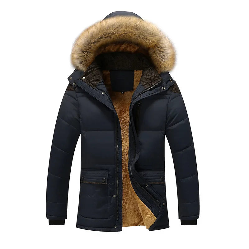 Parkas Trend Large Size Cotton-Padded Men's Casual Loose Comfortable Thick Warm High-Grade Keep Warm Coat