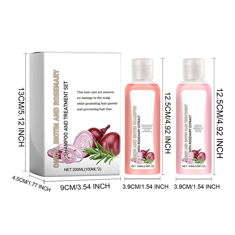 Onion Biotin Rosemary Shampoo Care Set Shampoo Conditioner For All Hair Types Hair Care Shampoo Treatment Silicone Free Shampoo