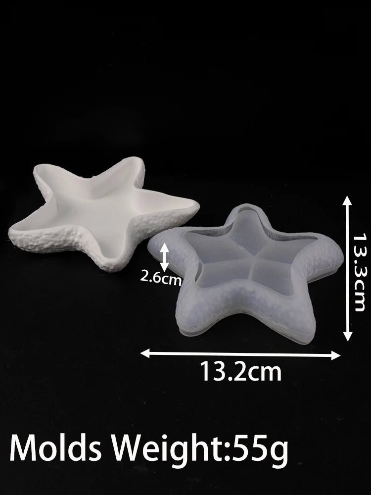 3D Conch Flower Pot Silicone Mold Gypsum Concrete Shell Starfish Jewelry Storage Tray Candlestick Making Mould Home Decor Craft