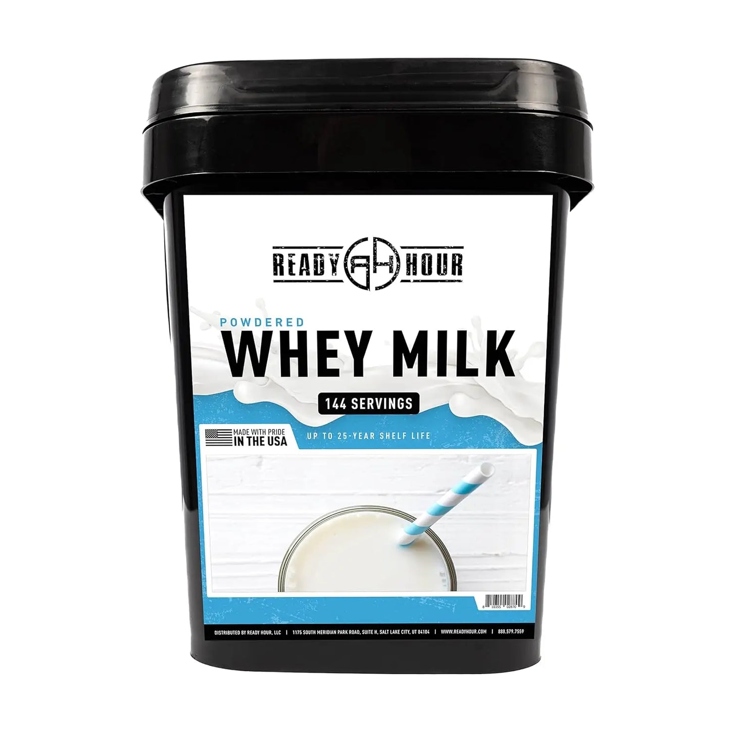 Ready Hour, Bulk Powdered Milk, Real Non-Perishable Whey, 25-Year Shelf Life, Portable Emergency and Adventure Food