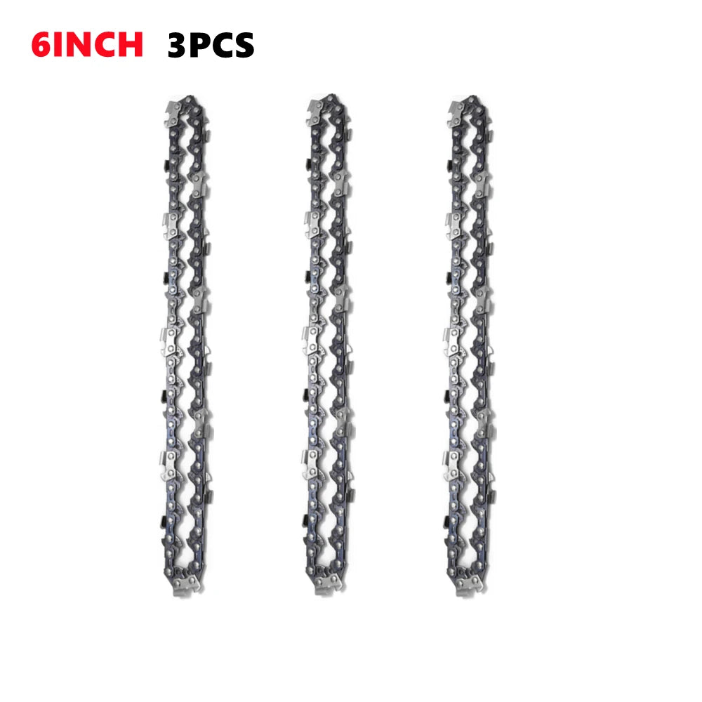 1/3/5pcs 6 Inch Mini Chainsaw Chain Set Cordless Electric Saw Chain Wood Branch Cutting Sharp Chains Blades Replacement